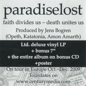 Paradise Lost – Faith Divides Us - Death Unites Us